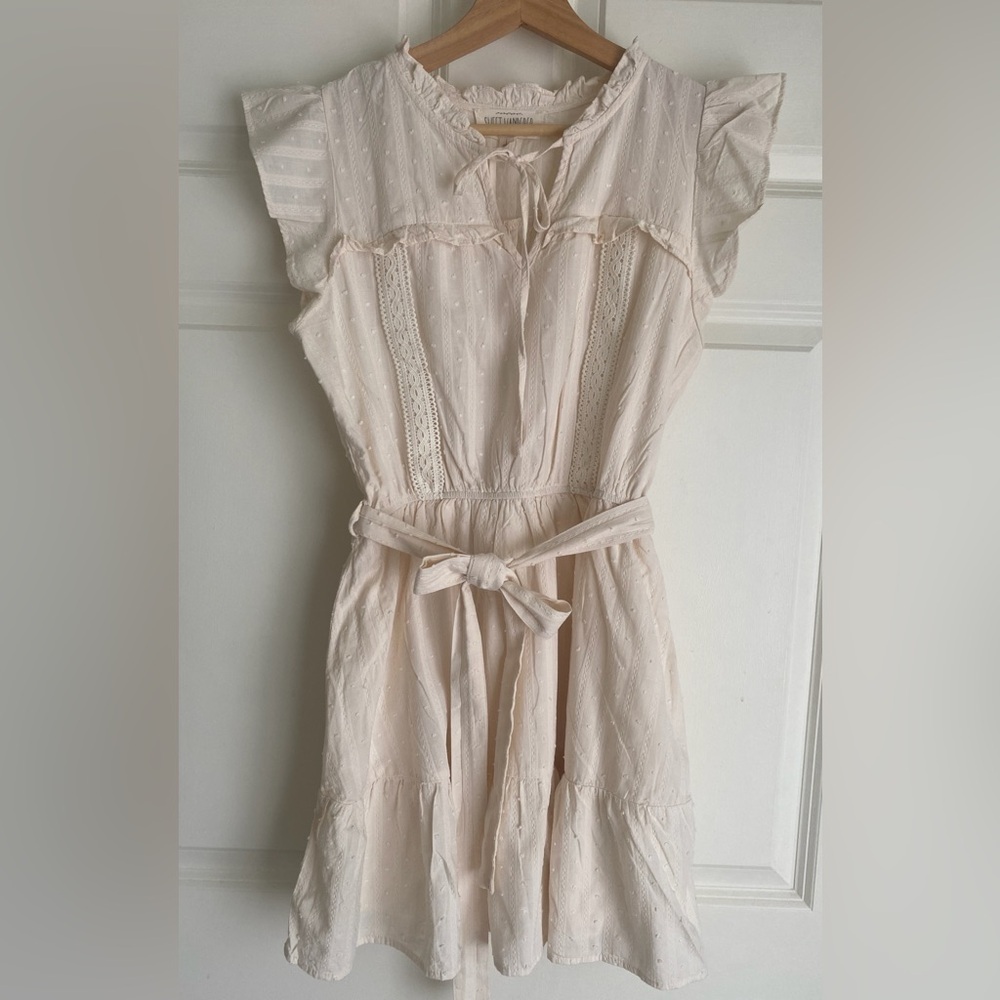 Sweet Wanderer Mini Boho Dress 100% Cotton Ruffles and Lace Details ✨ Feminine